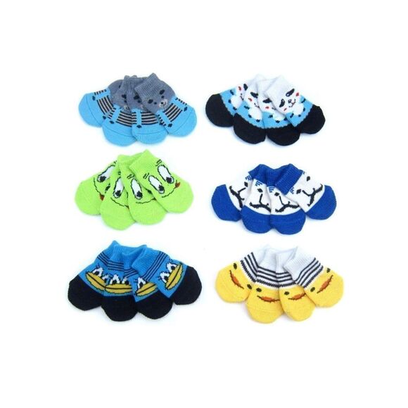 Alfie Pet - Mason 6 Set of 4 Pet Paw Indoor Anti-Slip Cotton Knit Socks - Picture 2 of 4